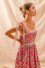 SO ME Floral Maxi Dress With Ribbon Tie Lace Strap - close-up | The BB's Box