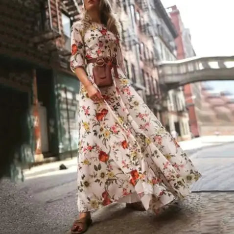 Boho Chic Floral Maxi Dress - front view | The BB's Box