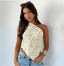 Lace-Back Asymmetrical Tank Top