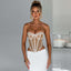 YL23315 Women's Colorblock Backless Bustier Top