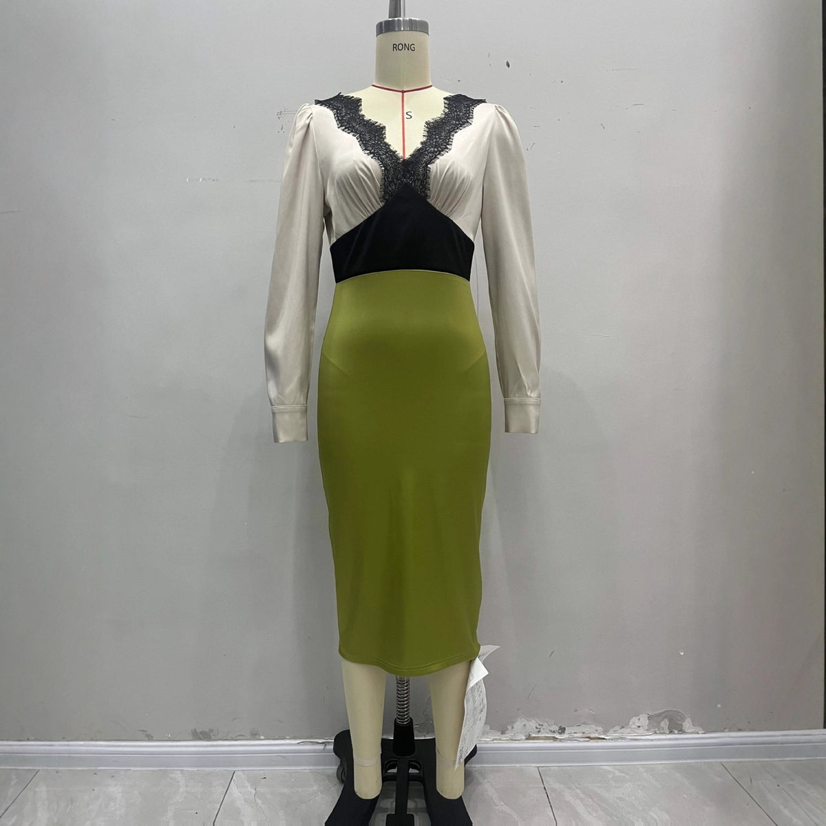Lace-Trim Satin Midi Dress - view 3 | The BB's Box