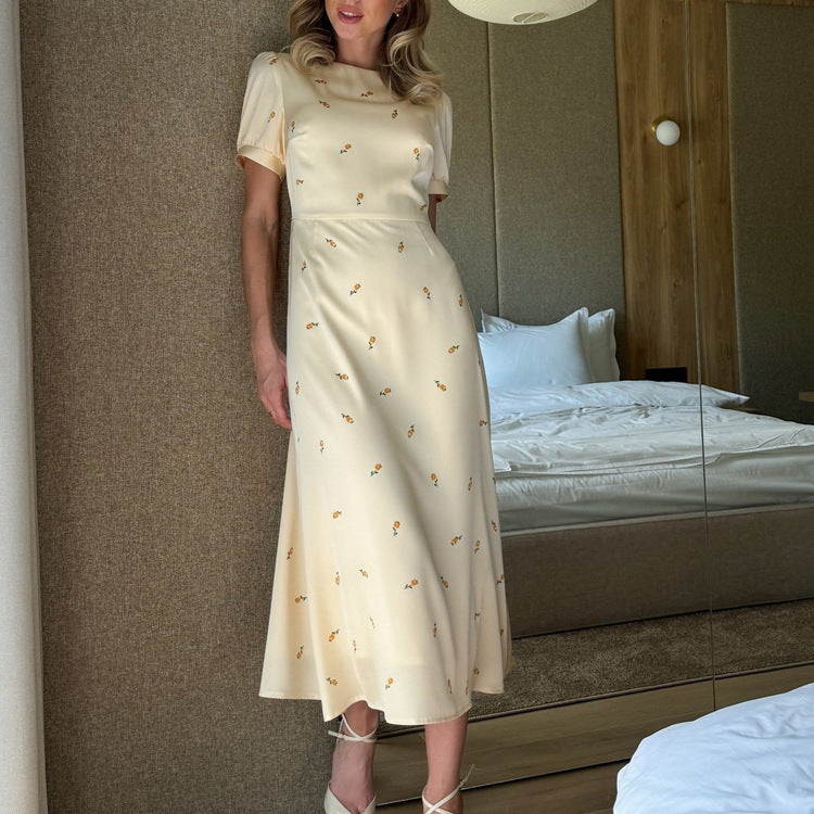 Floral Satin Midi Dress - view 1 | The BB's Box