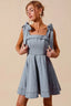 SO ME A Line Fit and Flare Diamond Bow Ribbon Denim Dres-2