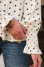 Catalina Polka Dot Lantern Sleeve Blouse - close-up | The BB's Box
