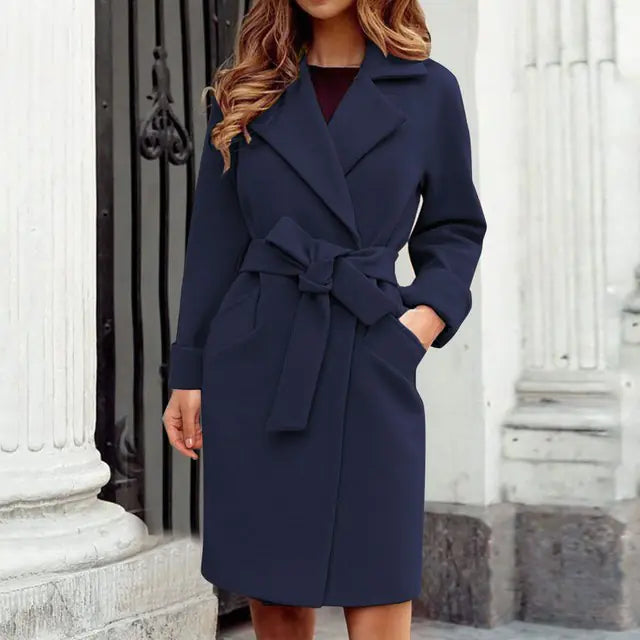 Womens Hot Pink Trench Coat - front view | The BB's Box