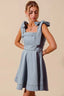 SO ME A Line Fit and Flare Diamond Bow Ribbon Denim Dres-3