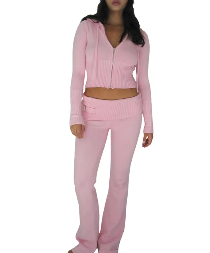 Knitted Hooded Two-Piece Set - detail view | The BB's Box