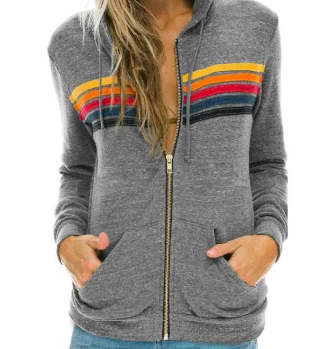 Bold & Bright Rainbow Jacket - front view | The BB's Box