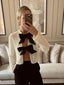 Chic Short Sequin Jacket With Bow