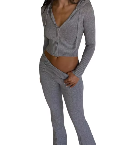 Knitted Hooded Two-Piece Set - side view | The BB's Box