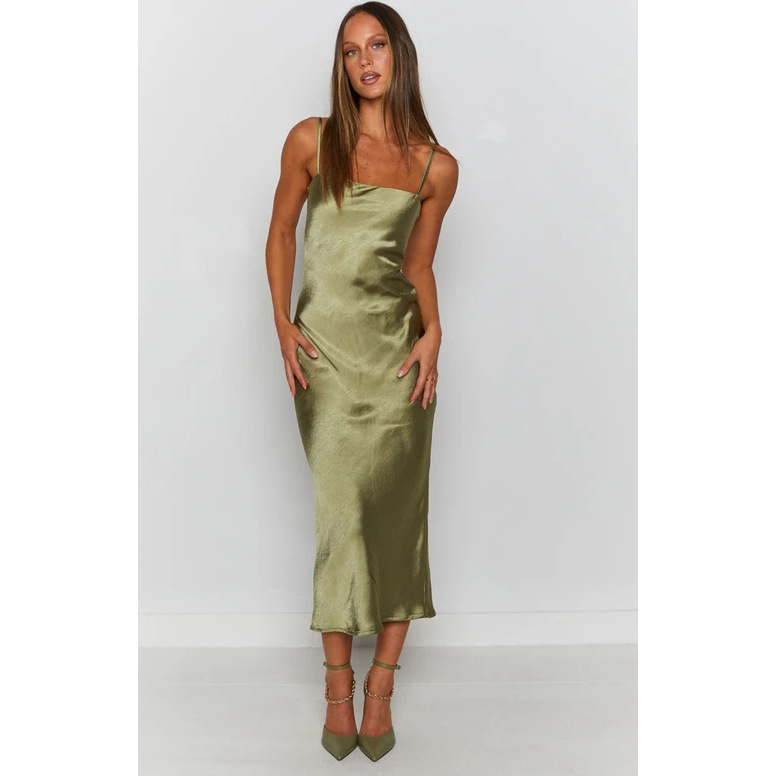 Satin Evening Party Dress - back view | The BB's Box