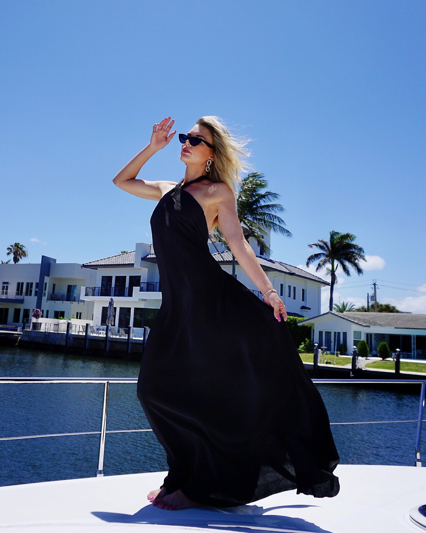 Monaco Maxi Dress - Plisse - detail view | The BB's Box