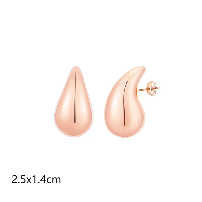 Stainless Steel Hollow Drop Earrings - back view | The BB's Box