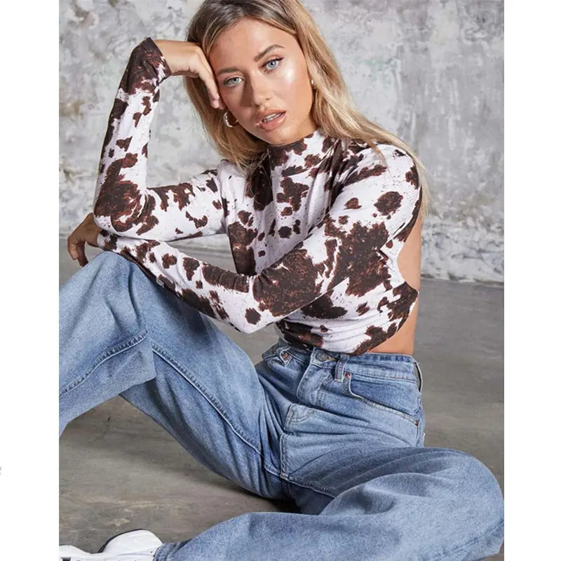 Drakary Printed Womens Crop Tops - side view | The BB's Box