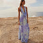 Tie Dye Halter Backless Maxi Dress Set - close-up | The BB's Box