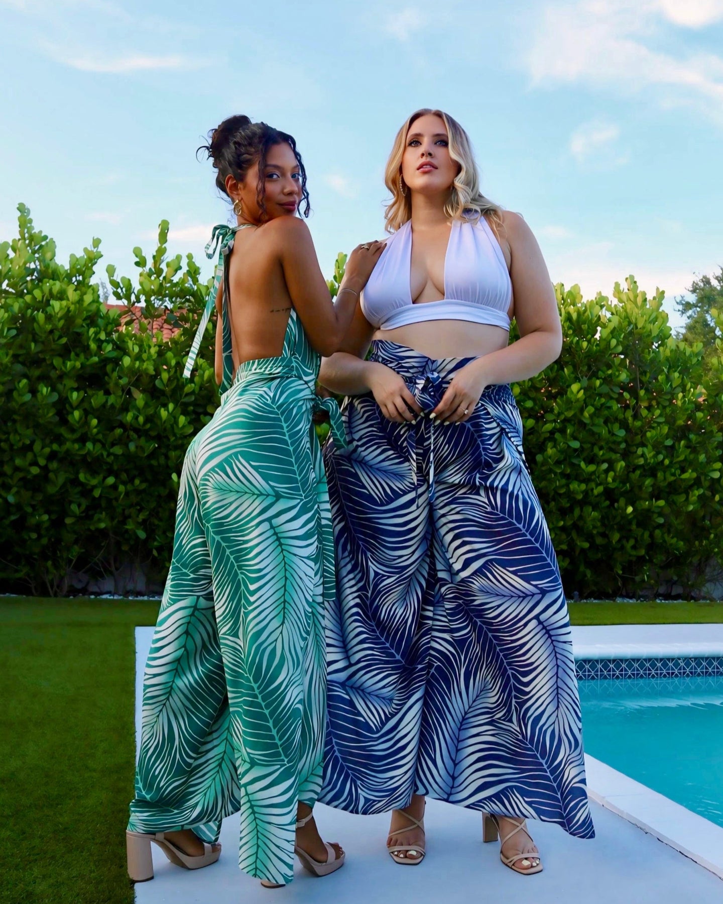 Pant to Jumpsuit - Island Print - close-up | The BB's Box