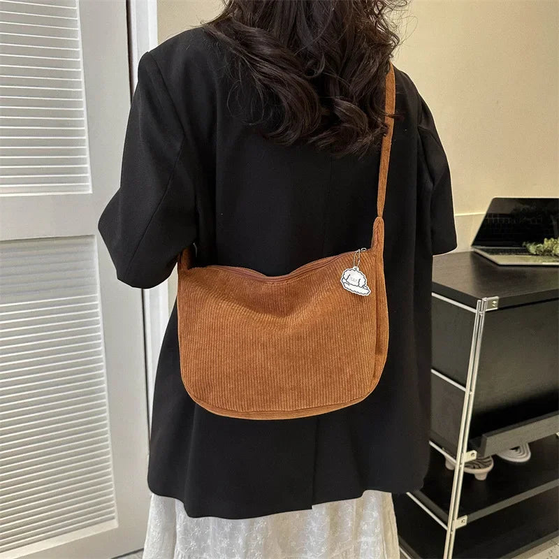 Corduroy Crossbody Bags For Women - side view | The BB's Box