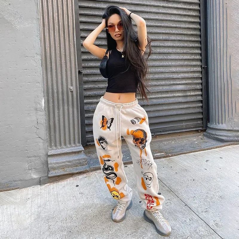 Women's Cartoon Printed Trousers