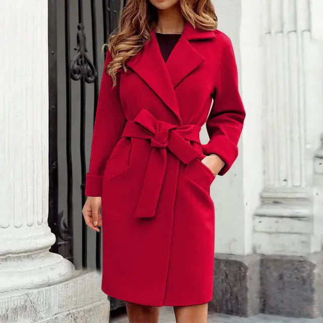 Womens Hot Pink Trench Coat - styling view | The BB's Box