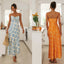 Womens Slim-Fit V-Neck Backless Printed Dress - side view | The BB's Box