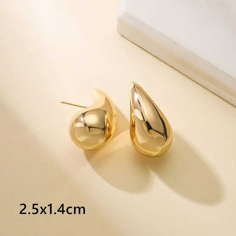 Stainless Steel Hollow Drop Earrings - side view | The BB's Box