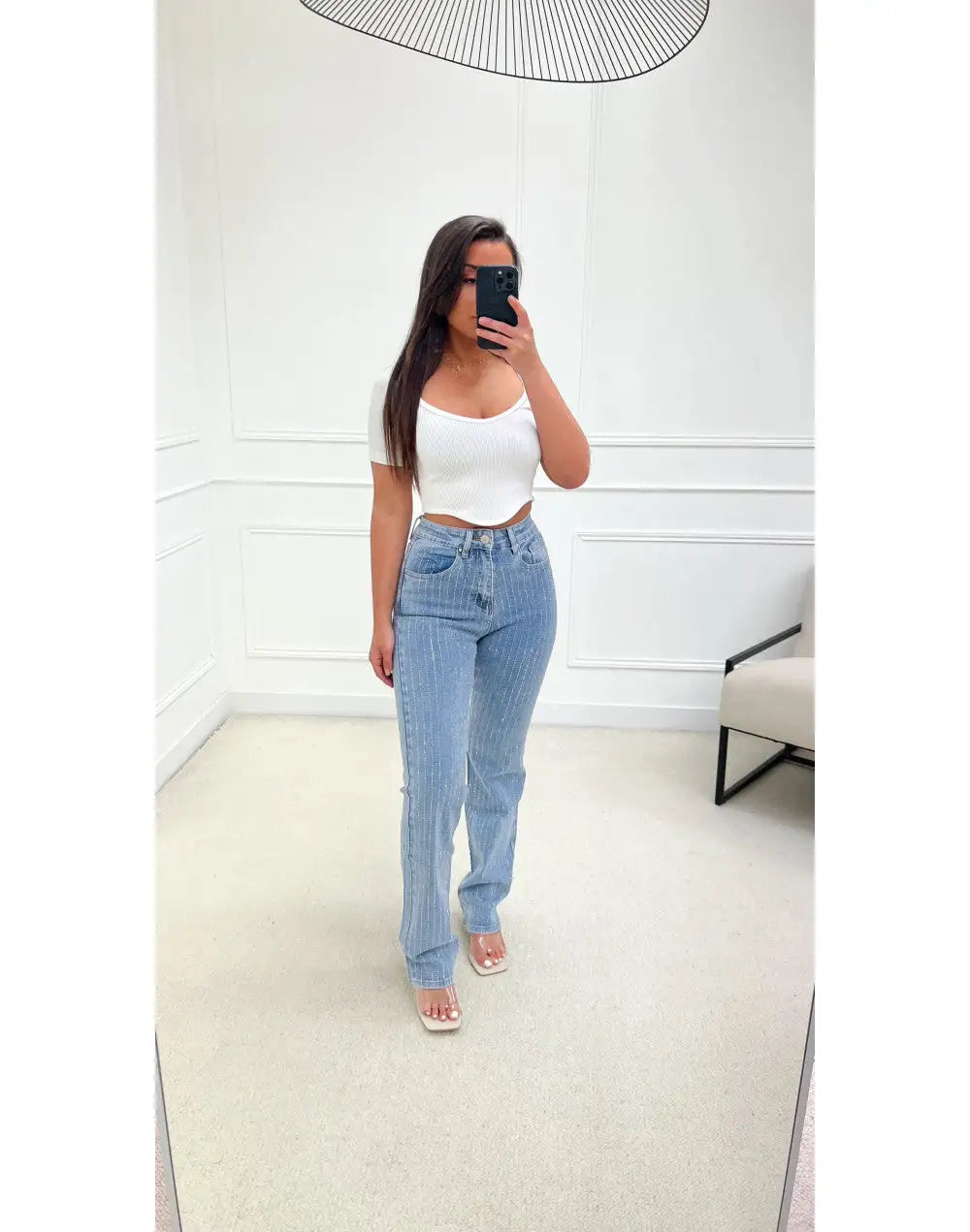 Diamond Denim Jeans - side view | The BB's Box