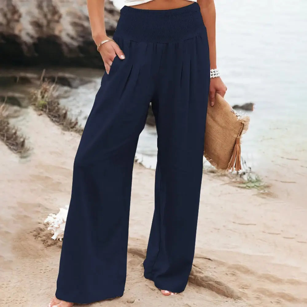Cotton-Linen Style - Women Loose Long Trousers - side view | The BB's Box