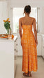 Womens Slim-Fit V-Neck Backless Printed Dress - front view | The BB's Box