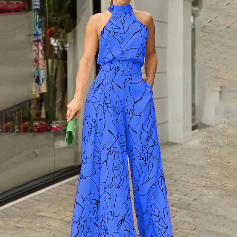 Elegant High Waist Lace-Up Sleeveless Jumpsuit - view 41 | The BB's Box