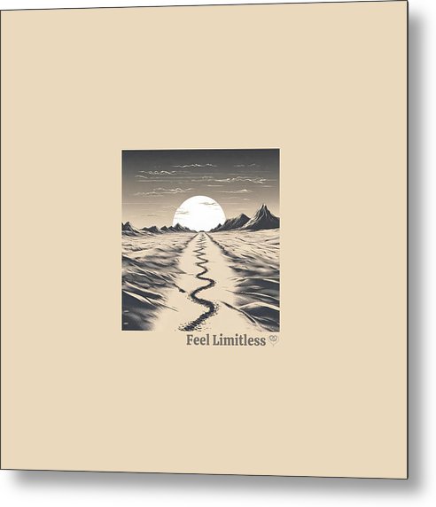 Explore path bw - Metal Print