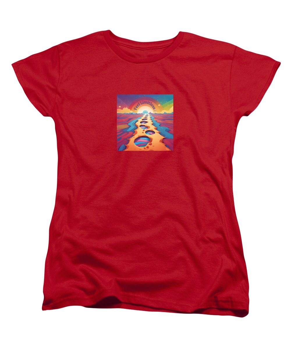 Camiseta feminina Vibrant Explore Path Rainbow - Modelagem padrão
